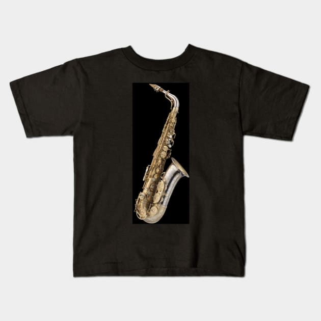 Jazz Man Saxophone Kids T-Shirt by djrunnels